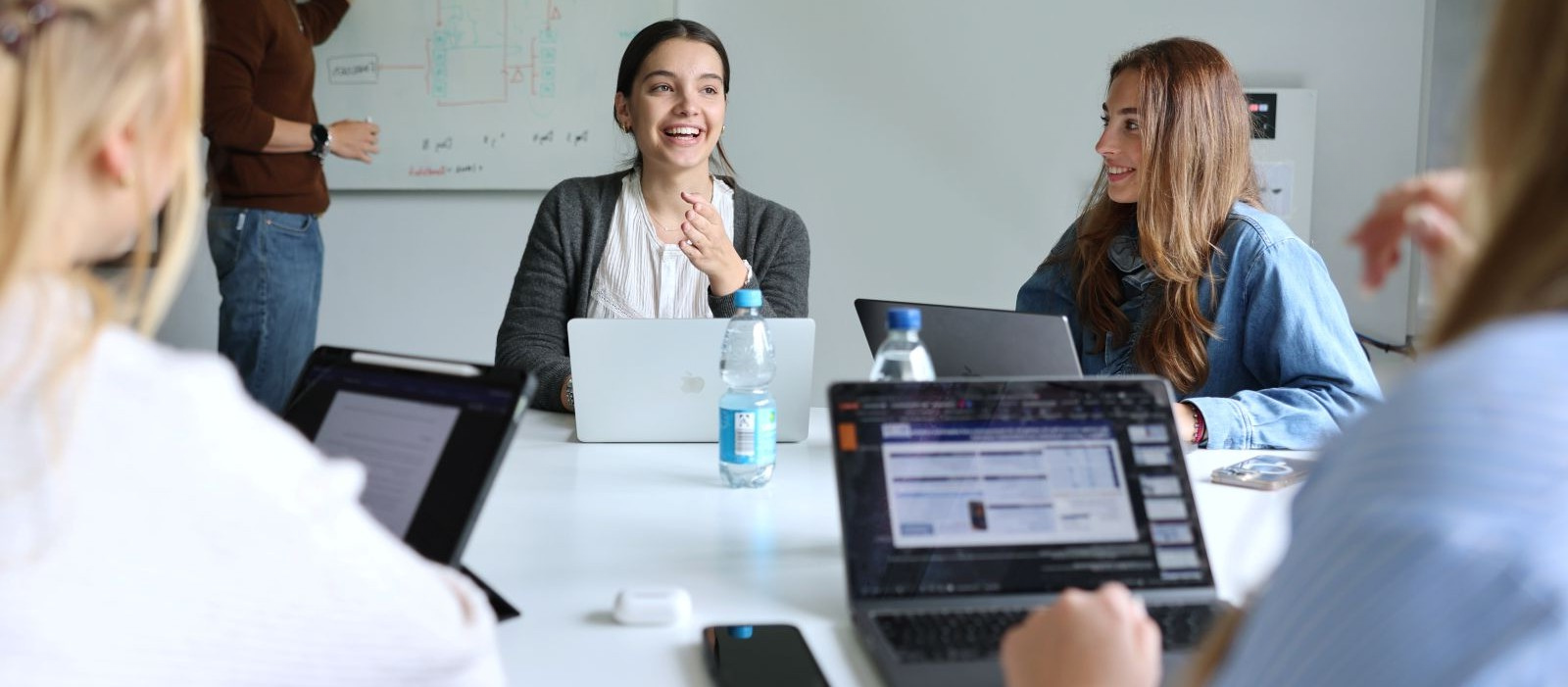 student group with laptops
