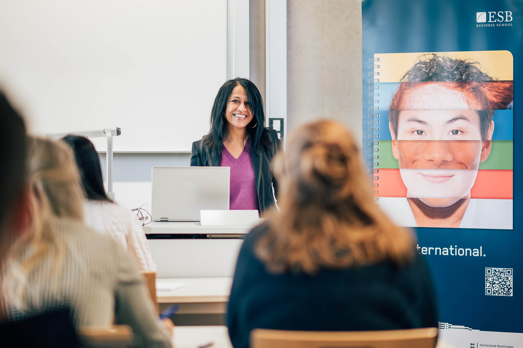 Students attending a lecture at the ESB Business School. 