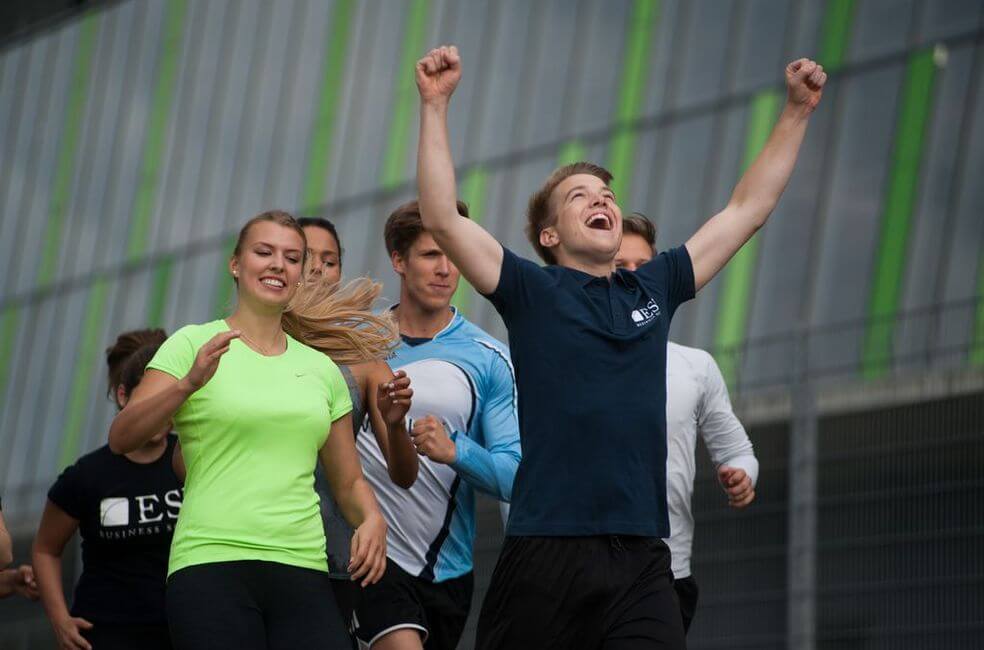 ESB Business School Students on a run together.