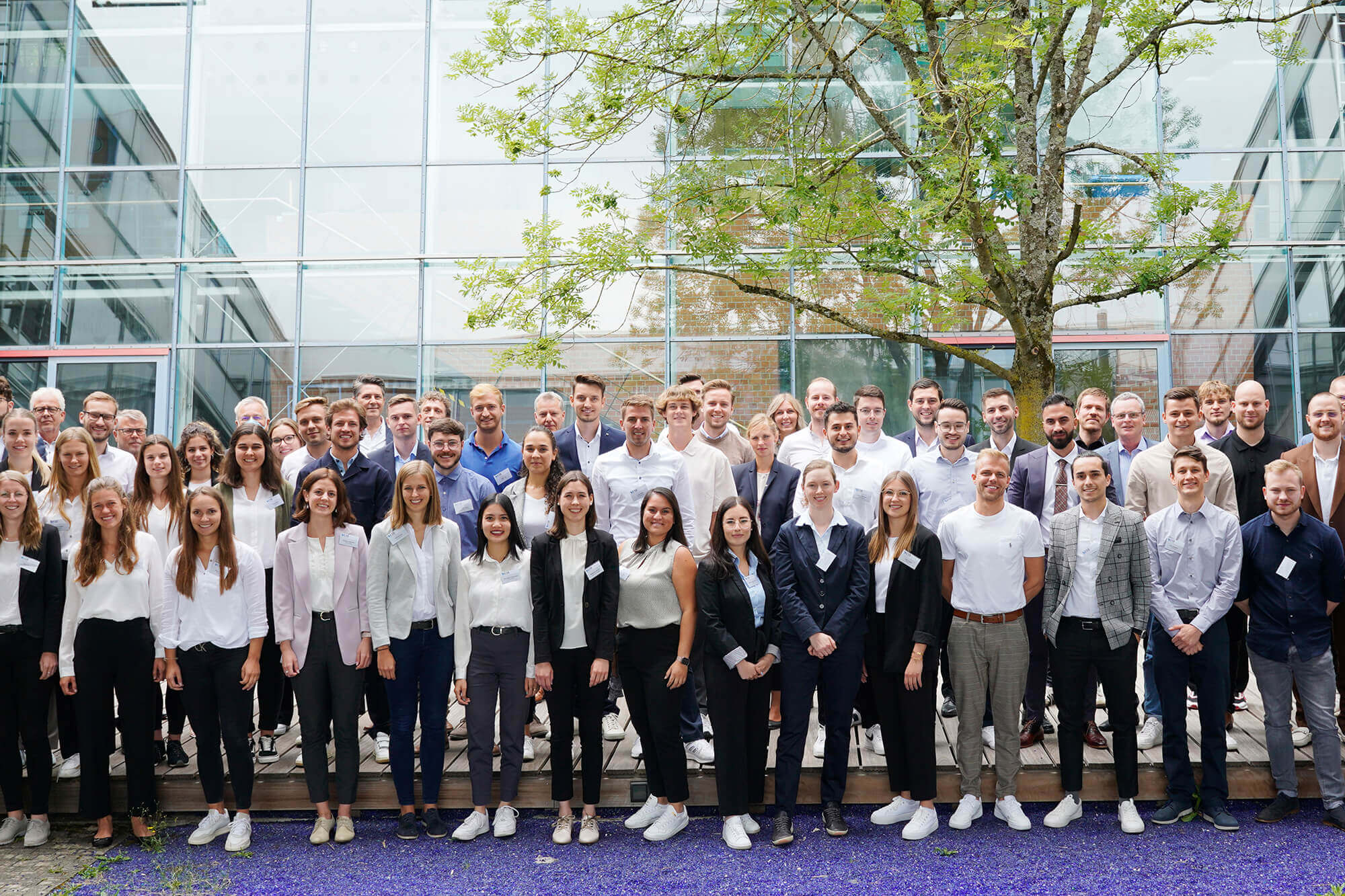 Students attending the ESB Business School taking a picture together