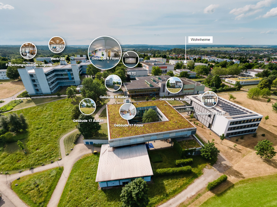 Der Campus der ESB Business School in einer 360°Ansicht