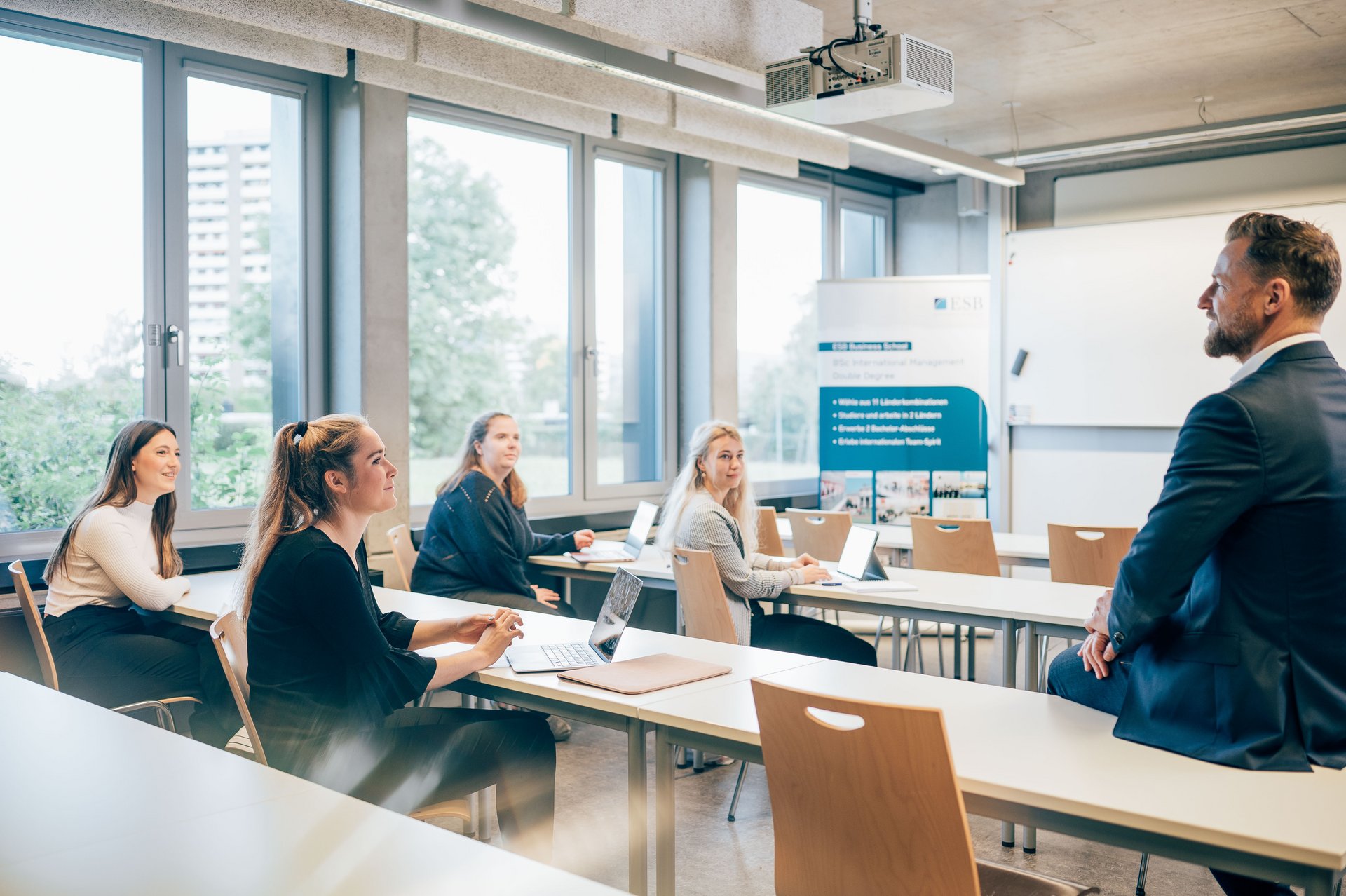 ESB Business School students and professor in a lecture